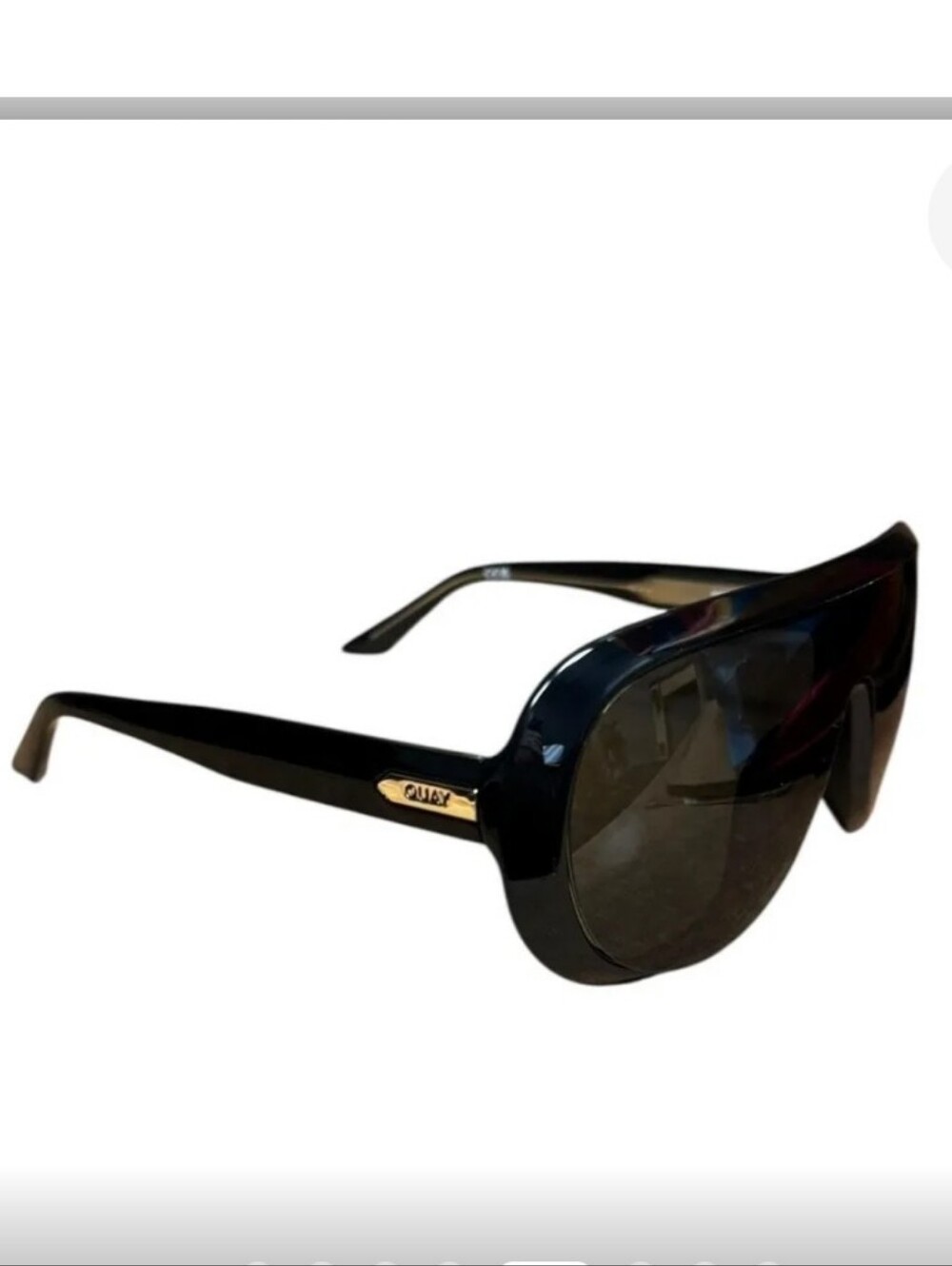 Quay "Set List Aviator" Sunglasses Black Lens - Picture 5 of 8